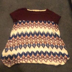 Maroon with patter shirt